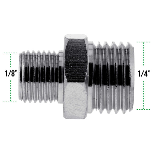 Master Airbrush Brand 1/8" BSP Male to 1/4" BSP Male Airbrush Adapter Fitting, Conversion Adapter Nipple, Connector for Airbrush Hoses and Compressors