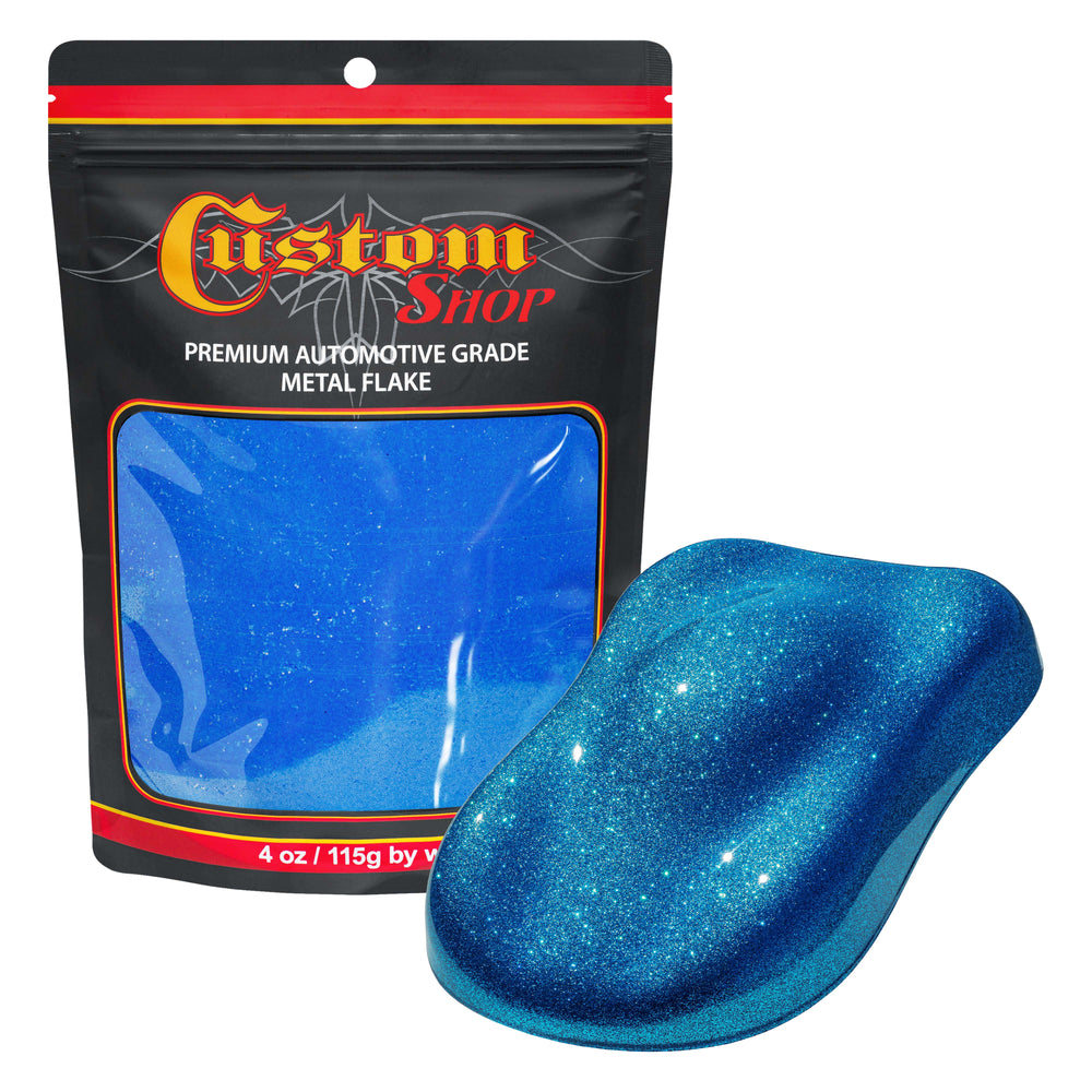 Metal Flake for Automotive Paint, Deep Marine Blue, 4oz Large .025" Metal Flakes for Car Paint, UV Resistant Glitter Paints Additive for Epoxy Resin & Custom Finishes