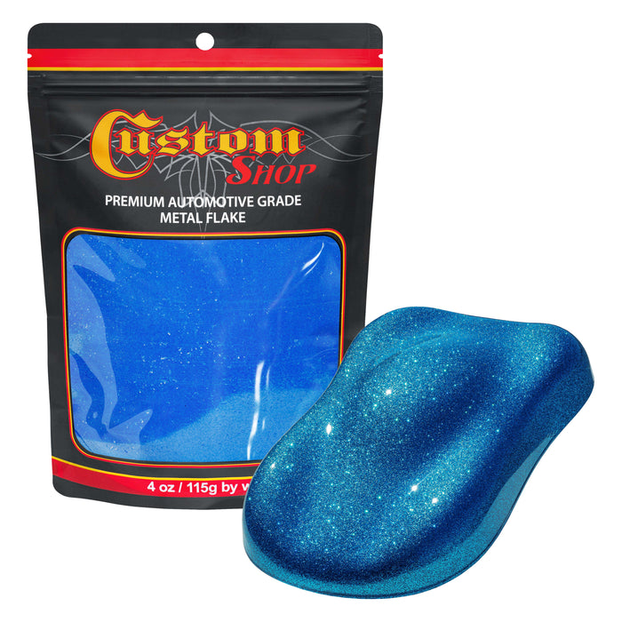 Metal Flake for Automotive Paint, Deep Marine Blue, 4oz Large .025" Metal Flakes for Car Paint, UV Resistant Glitter Paints Additive for Epoxy Resin & Custom Finishes
