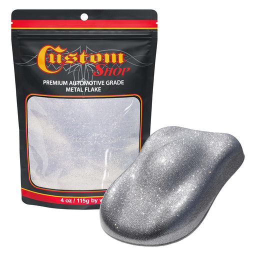 Metal Flake for Automotive Paint, Chrome Silver, 4oz Standard .015" Metal Flakes for Car Paint, UV Resistant Glitter Paints Additive for Epoxy Resin & Custom Finishes
