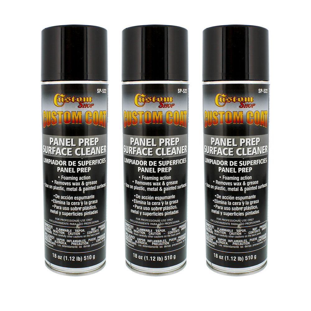 Panel Prep Surface Cleaner & Degreaser (3 Pack) - 18oz Spray Can - Powerful Wax and Grease Remover for Auto Body Paint Prep - Removes Residue Before Painting