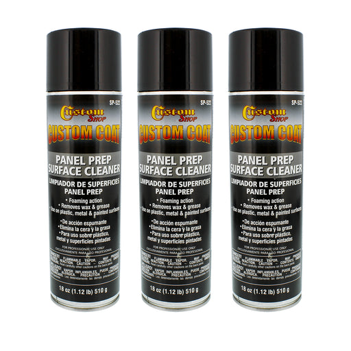 Panel Prep Surface Cleaner & Degreaser (3 Pack) - 18oz Spray Can - Powerful Wax and Grease Remover for Auto Body Paint Prep - Removes Residue Before Painting