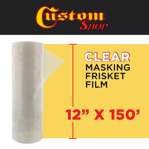 12" x 150' Frisket Masking Film Roll - Self-Adhesive Semi-Transparent Medium-Tack for Artists, Airbrush Graphics, Automotive Painting, Stencil Making, Design Transfer
