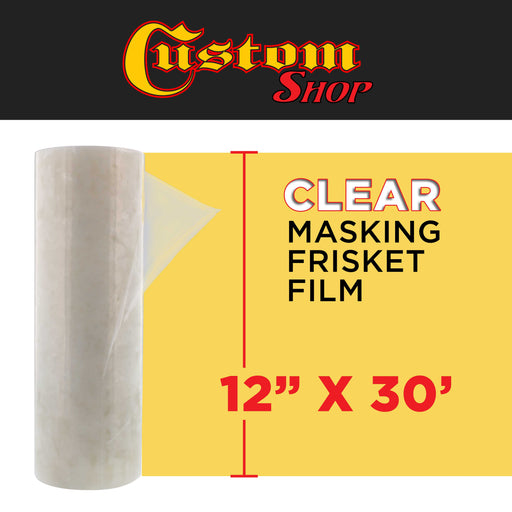 12" x 30' Frisket Masking Film Roll - Self-Adhesive Semi-Transparent Medium-Tack for Artists, Airbrush Graphics, Automotive Painting, Stencil Making, Design Transfer
