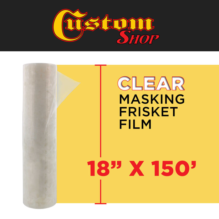18" x 150' Frisket Masking Film Roll - Self-Adhesive Semi-Transparent Medium-Tack for Artists, Airbrush Graphics, Automotive Painting, Stencil Making, Design Transfer