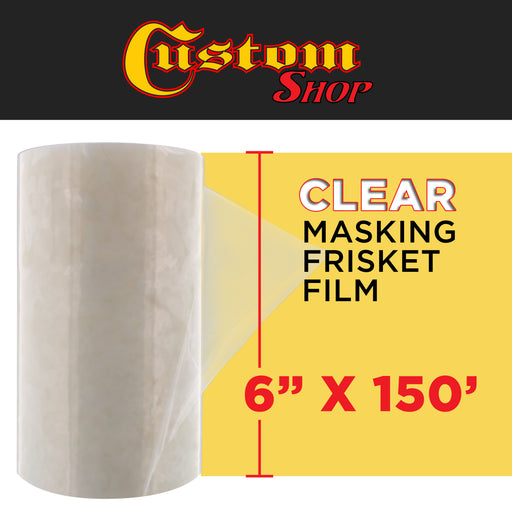 6" x 150' Frisket Masking Film Roll - Self-Adhesive Semi-Transparent Medium-Tack for Artists, Airbrush Graphics, Automotive Painting, Stencil Making, Design Transfer