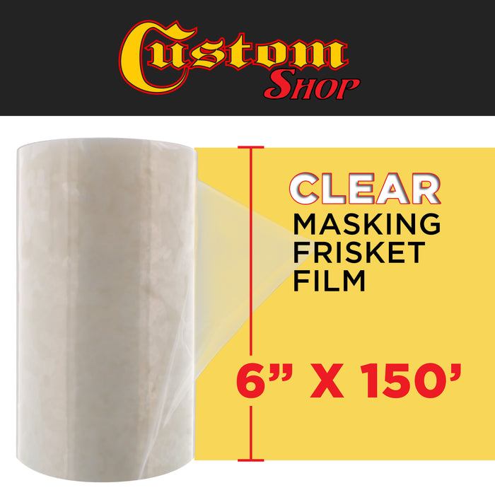 6" x 150' Frisket Masking Film Roll - Self-Adhesive Semi-Transparent Medium-Tack for Artists, Airbrush Graphics, Automotive Painting, Stencil Making, Design Transfer
