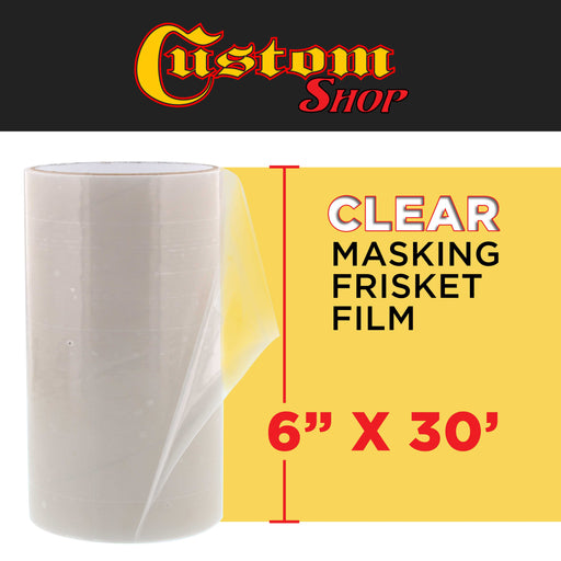 6" x 30' Frisket Masking Film Roll - Self-Adhesive Semi-Transparent Medium-Tack for Artists, Airbrush Graphics, Automotive Painting, Stencil Making, Design Transfer
