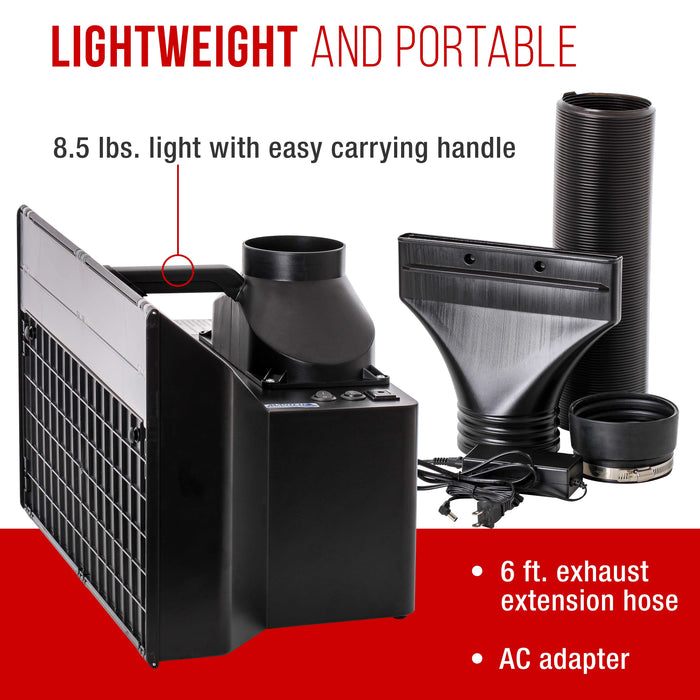 Master Airbrush Large Portable Airbrush Spray Booth Station with LED Lights, 25W Fan, Turntable & 6' Exhaust Hose, 22.25"x19"x14" Hobby Airbrush Booth for Painting, Models, Arts, Crafts, Cakes