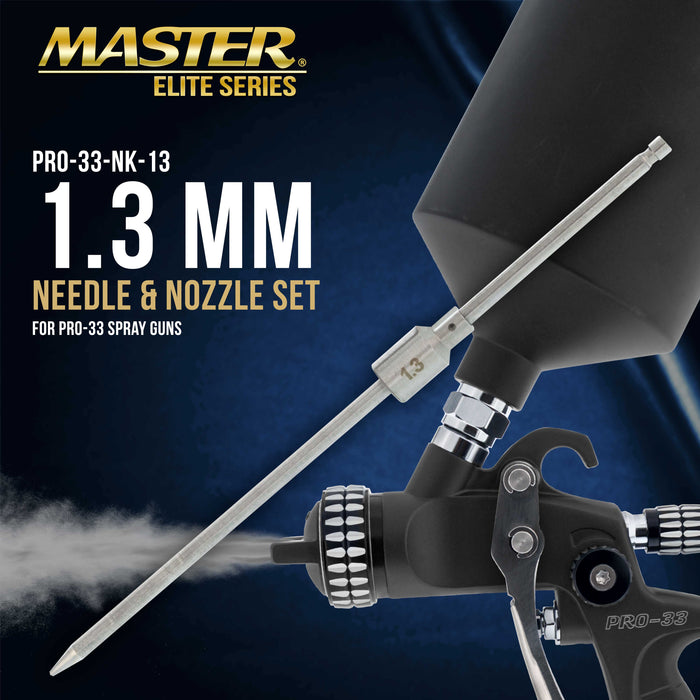 1.3 mm Needle, Fluid Nozzle and Air Cap Set Only - Fits PRO-33 High-Performance HVLP Spray Gun - Spray Automotive Paint