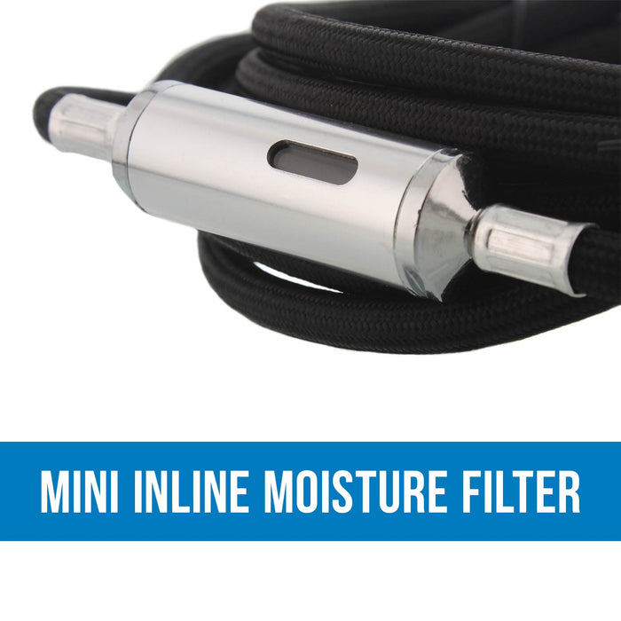 Master Airbrush TC-77 Airbrush Compressor with Small Tank, Regulator, Mini In-Line Moisture Filter & 6' Braided Hose - 47 dB, High Performance Air Compressor for Airbrush Hobbies and Crafts