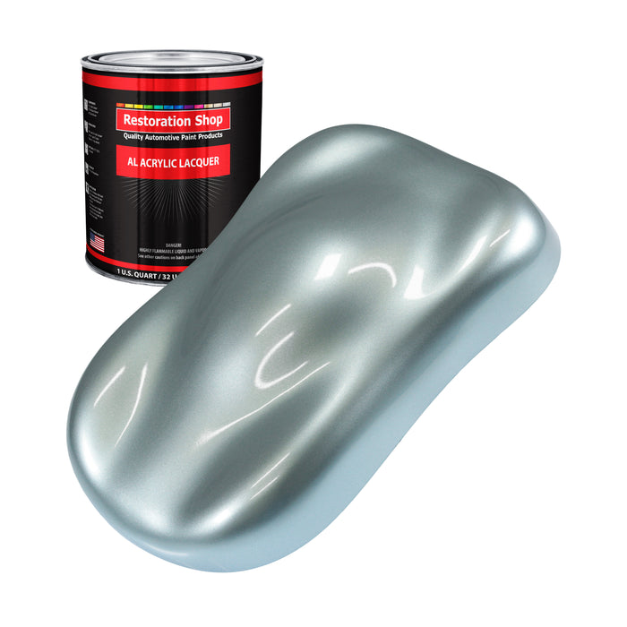 Silver Blue Metallic - Acrylic Lacquer Auto Paint - Quart Paint Color Only - Professional Gloss Automotive Car Truck Guitar Furniture Refinish Coating