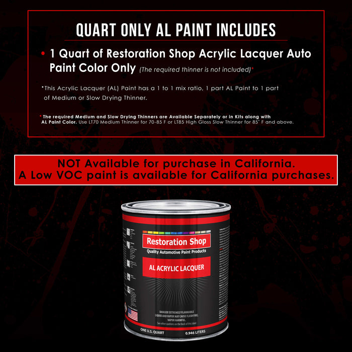 Viper Blue Metallic - Acrylic Lacquer Auto Paint - Quart Paint Color Only - Professional Gloss Automotive Car Truck Guitar Furniture Refinish Coating