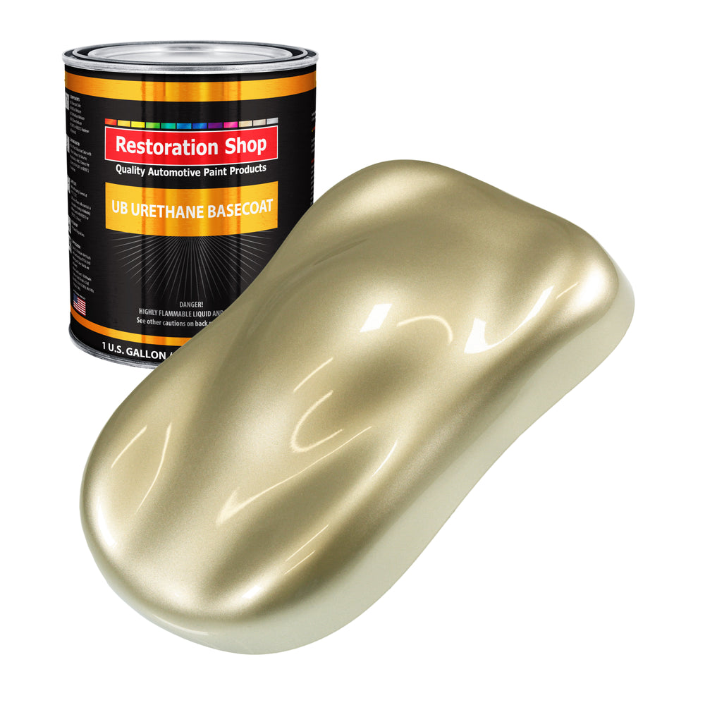 Antique Gold Metallic - Urethane Basecoat Auto Paint - Gallon Paint Color Only - Professional High Gloss Automotive, Car, Truck Coating