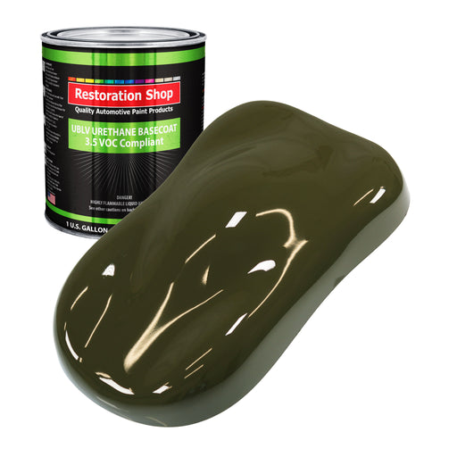 Olive Drab Green - LOW VOC Urethane Basecoat Auto Paint - Gallon Paint Color Only - Professional High Gloss Automotive, Car, Truck Refinish Coating