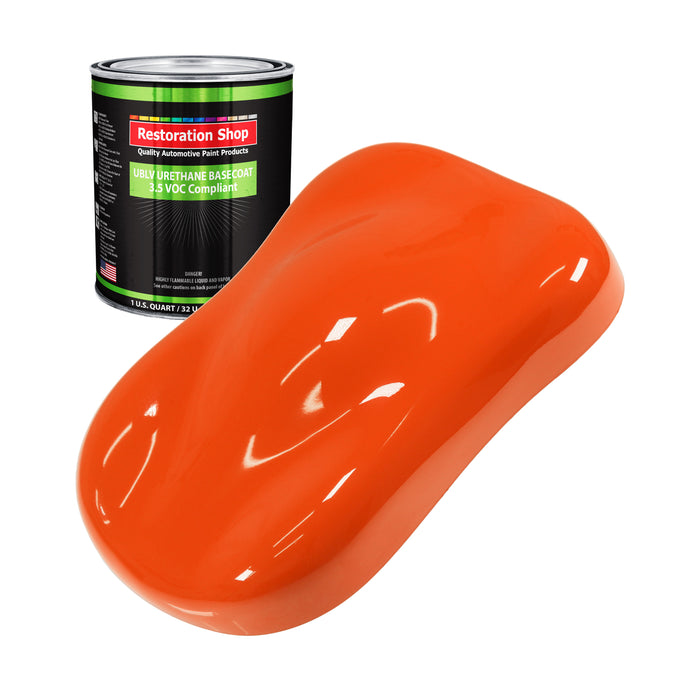 Hugger Orange - LOW VOC Urethane Basecoat Auto Paint - Quart Paint Color Only - Professional High Gloss Automotive Coating