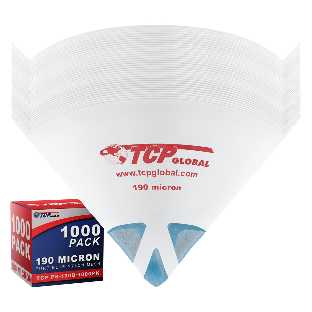 - 190 Micron Filter Tips Ultra-Fine Paint Strainer (Case of 1000) - Pure Blue Nylon Mesh Cone Strainer - Paint Filter Cones for Auto, House & Hobby