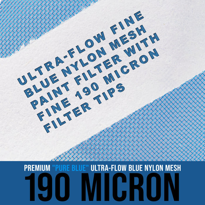 - 190 Micron Filter Tips Ultra-Fine Paint Strainer (Case of 1000) - Pure Blue Nylon Mesh Cone Strainer - Paint Filter Cones for Auto, House & Hobby